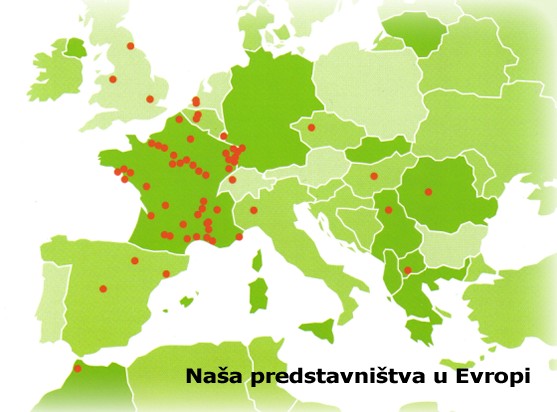 Destinacije preduzeća Euro Ways Logistic DOO